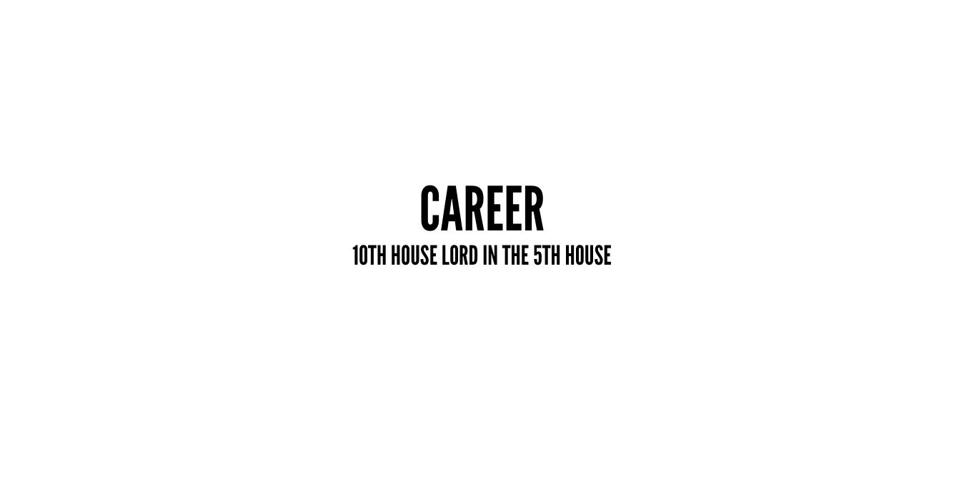 The 10th house lord in the 5th house | Vedic Astrology
